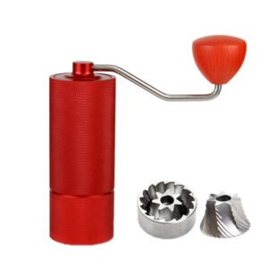 CNC Stainless Steel Hand Crank Coffee Bean Grinder, Specification: Seven Corner Red
