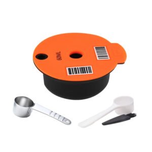 ICafilas YB01 Reusable Coffee Filter, Color: Orange+HLB18 Stainless Steel Spoon(60ml)