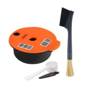 ICafilas YB01 Reusable Coffee Filter, Color: Orange+Double Head Brush(180ml)